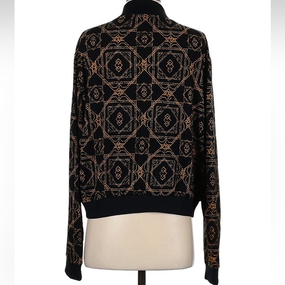 LuLaRoe Stevie Holiday Elegant Collection Black Gold Bomber Jacket Size L NWT - Picture 2 of 9